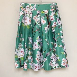 Floral A-Line Midi Skirt